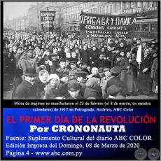 EL PRIMER DÍA DE LA REVOLUCIÓN - Por CRONONAUTA - Domingo, 08 de Marzo de 2020